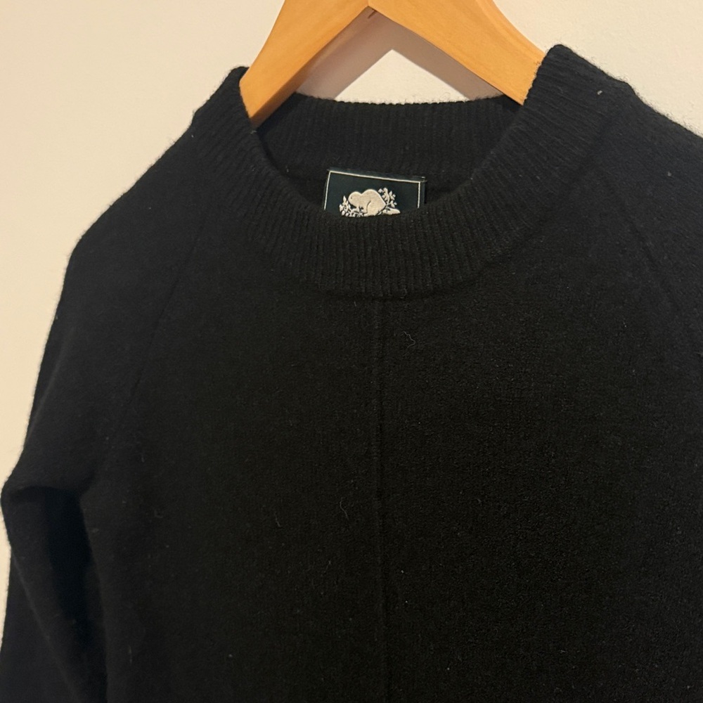 Roots Fine Merino Wool Sweater Dress Black Size S Long Sleeve - Picture 2 of 12